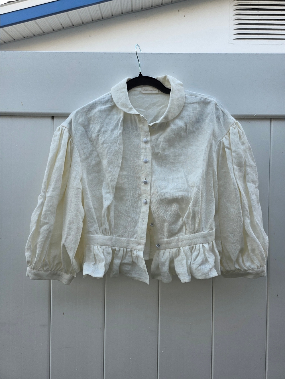 Little Women Atelier Meg Peplum Blouse - White M - Picture 2 of 2